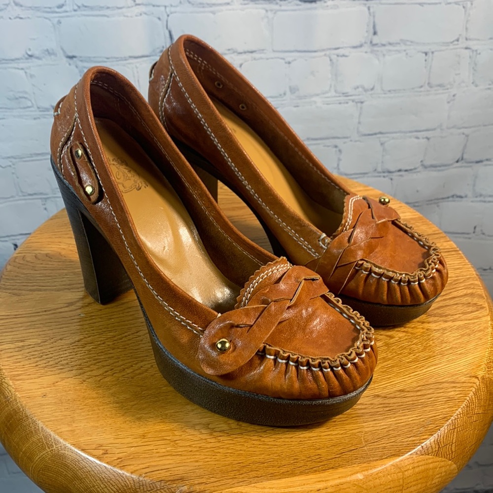 MIND by Jeffrey Campbell JC - Cognac Brown Platform Oxfords - Size 7.5